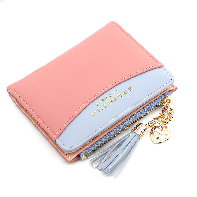 Women's Short Zip Korean Style Simple Dark Ladies Wallets