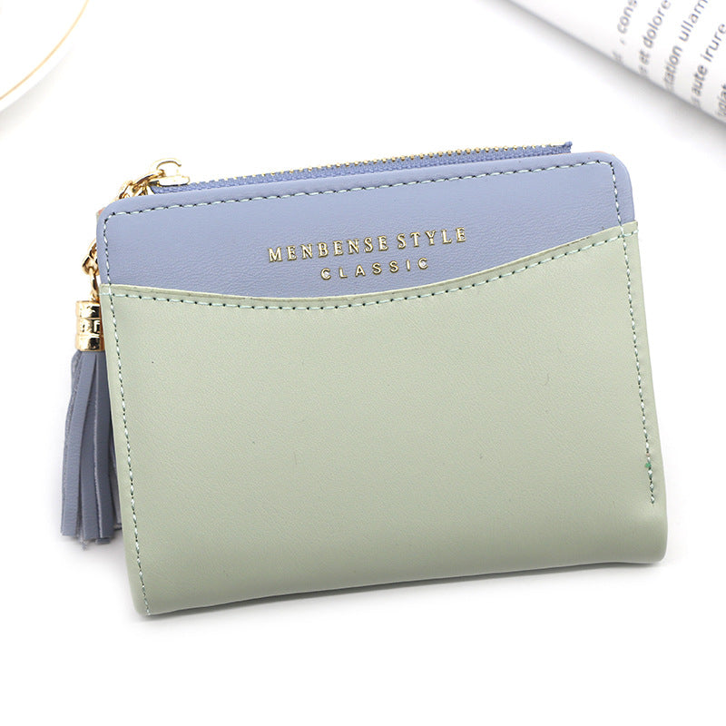 Women's Short Zip Korean Style Simple Dark Ladies Wallets