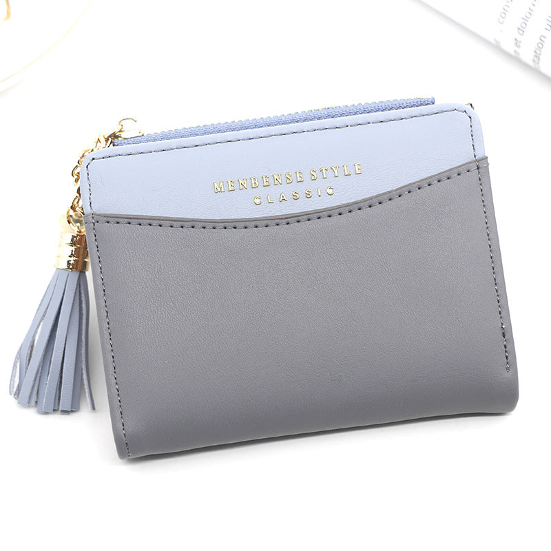 Women's Short Zip Korean Style Simple Dark Ladies Wallets