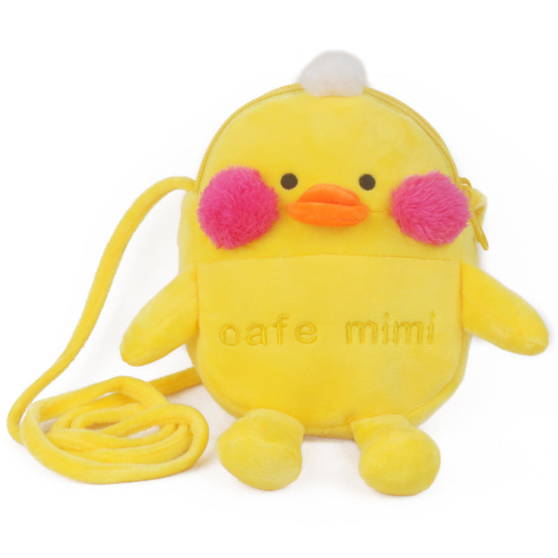 Porte-monnaie Mobile en peluche Oblique pour enfants, petite corde, mignon