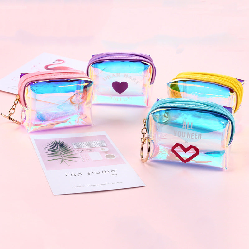 Women's Transparent Laser Korean Style Square Octagonal Purses