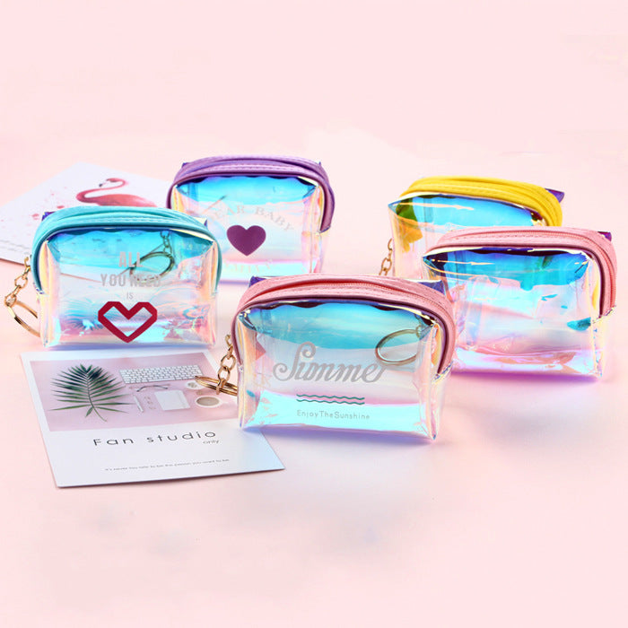 Women's Transparent Laser Korean Style Square Octagonal Purses