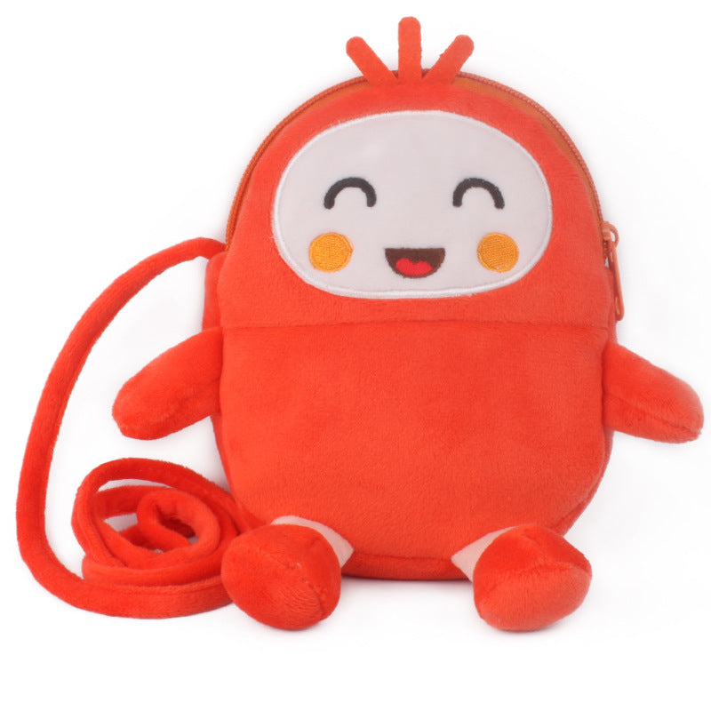 Porte-monnaie Mobile en peluche Oblique pour enfants, petite corde, mignon