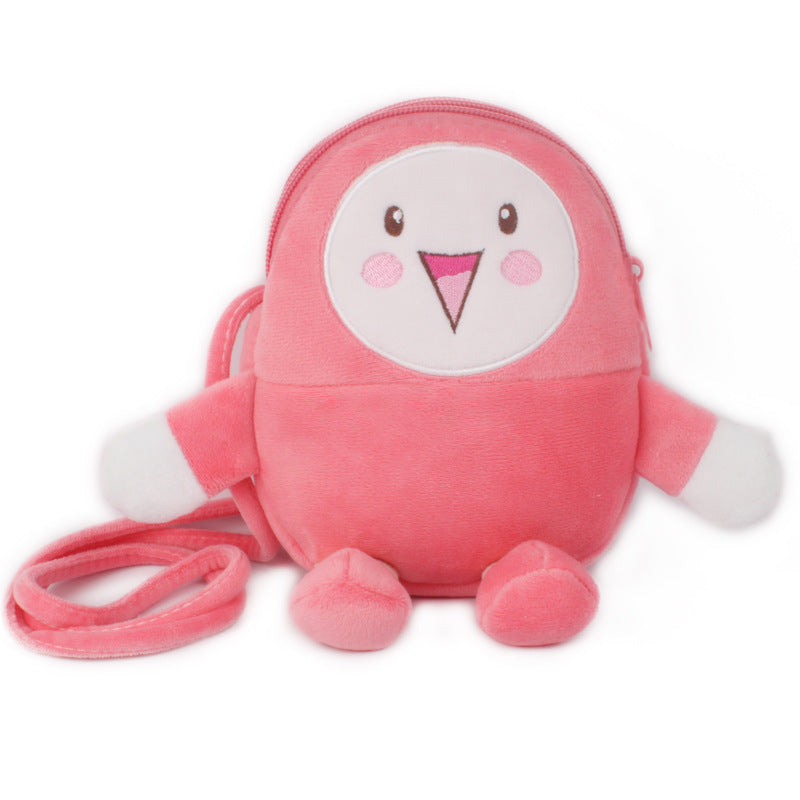 Porte-monnaie Mobile en peluche Oblique pour enfants, petite corde, mignon