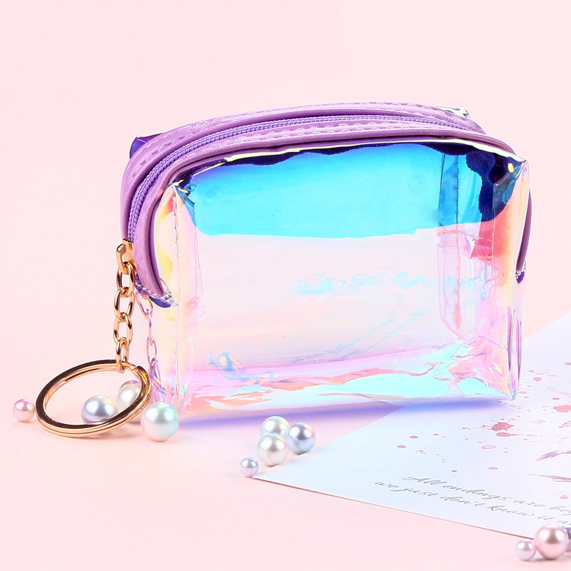 Women's Transparent Laser Korean Style Square Octagonal Purses