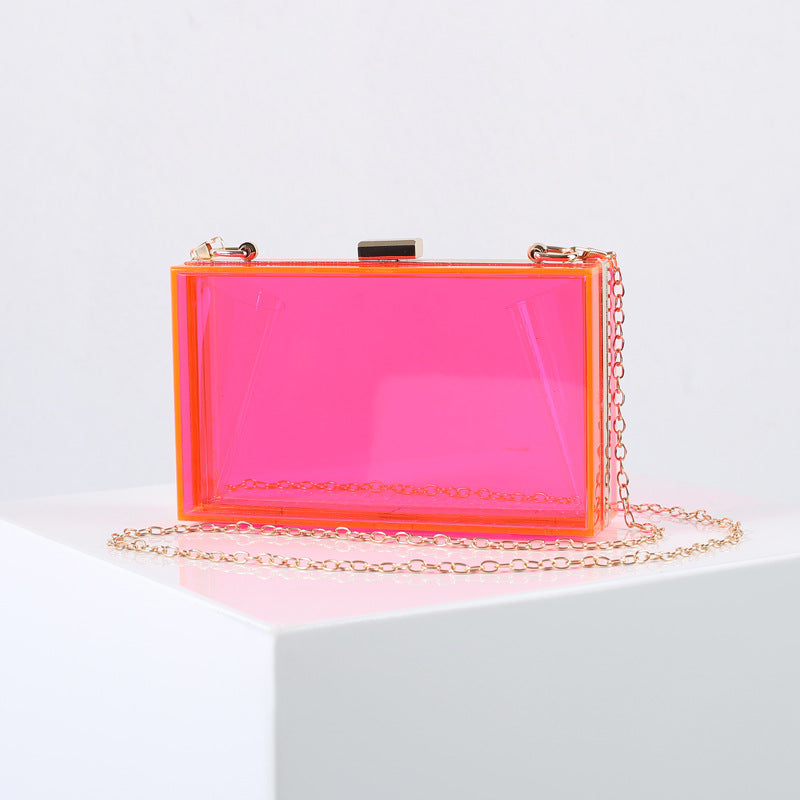 Acrylic Small Square Summer Candy Color Transparent Evening Bags