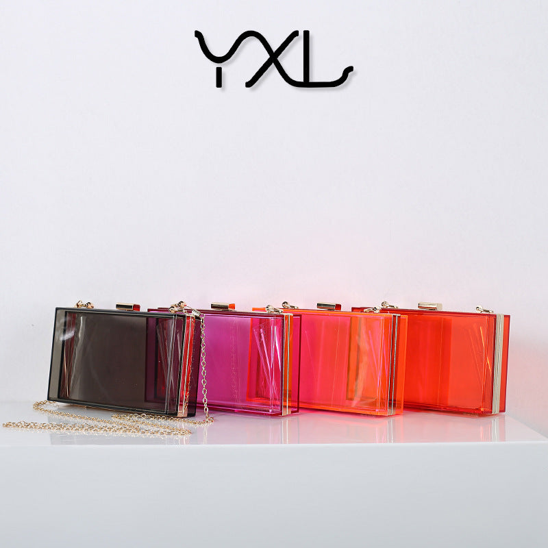 Acrylic Small Square Summer Candy Color Transparent Evening Bags