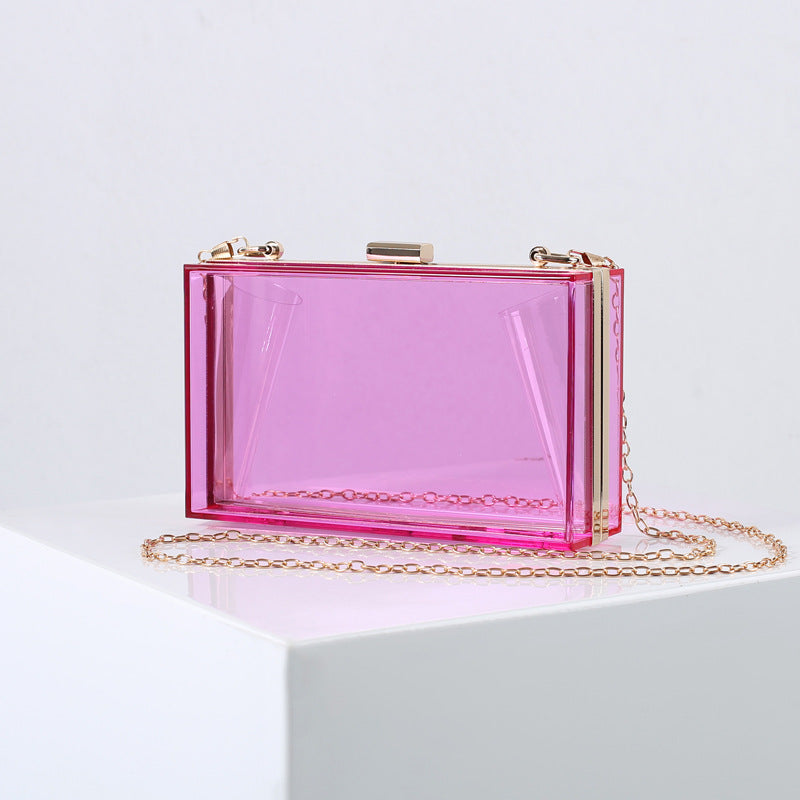 Acrylic Small Square Summer Candy Color Transparent Evening Bags