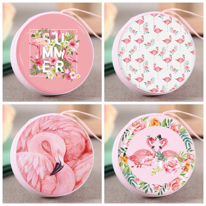 Children's Cartoon Animal Tinplate Zipper Round Earphone Children's Coin Purse