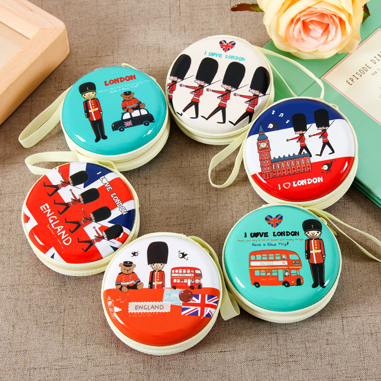 Children's Creative Cute Tinplate Cartoon Change Headset Bags