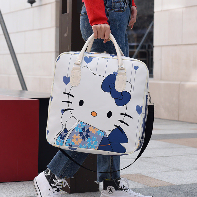 Women's Korean Style Cartoon Waterproof Business Large Travel Bags