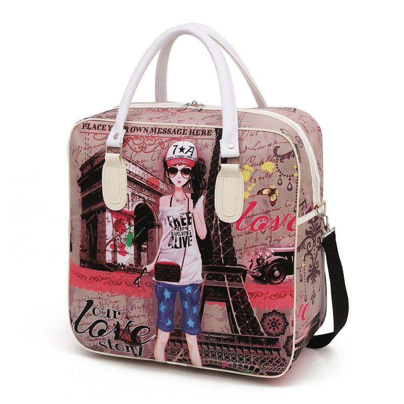 Women's Korean Style Cartoon Waterproof Business Large Travel Bags