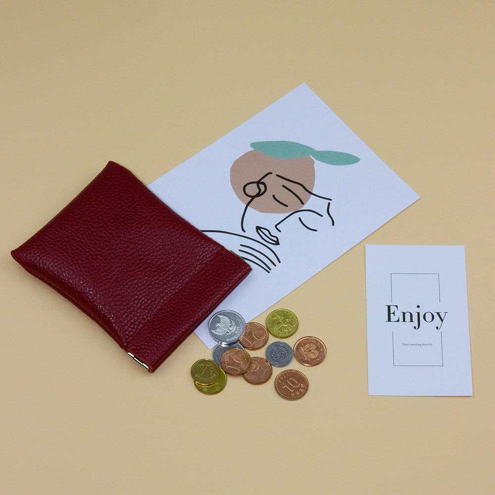 Women's & Men's & Earphone Small Storage Leather Coin Purses