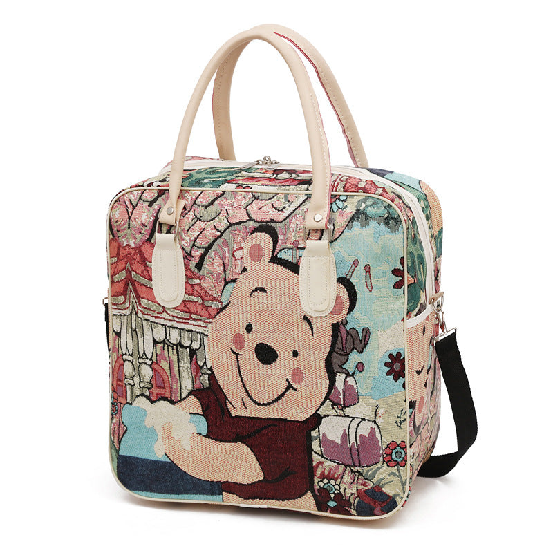 Women's Korean Style Cartoon Waterproof Business Large Travel Bags