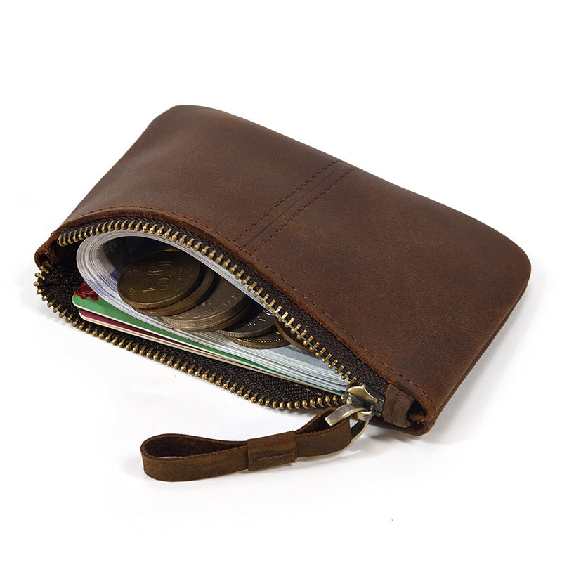 Women's & Men's & Horse Leather Genuine Small First Layer Coin Purses