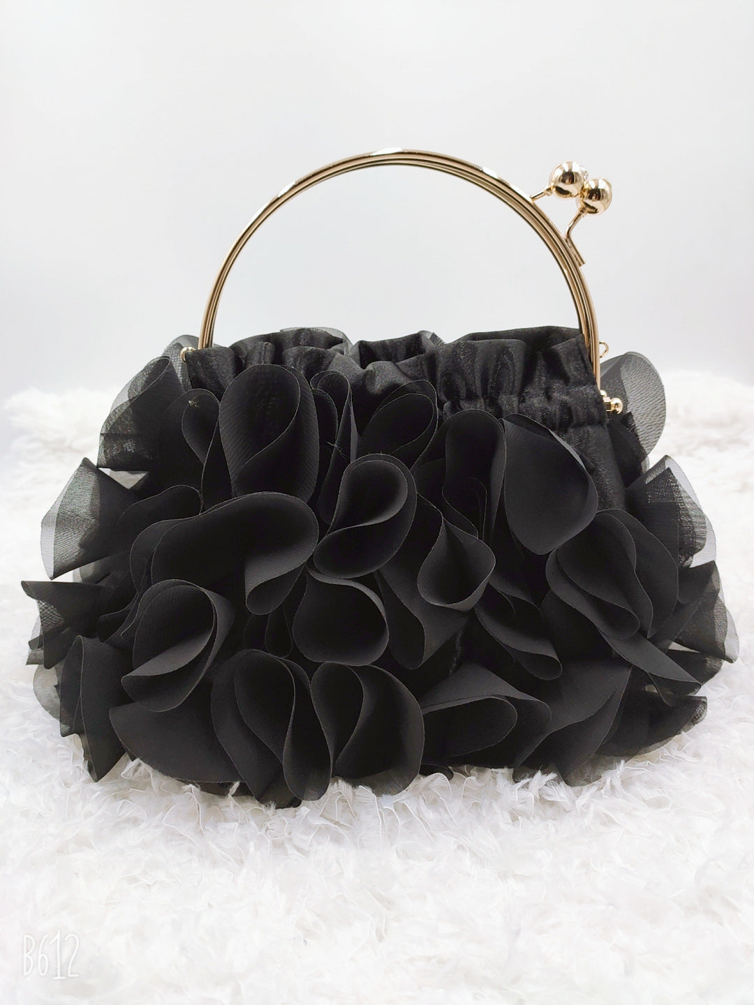 Women's Korean Satin Flower Clutch Dinner Bride Evening Bags