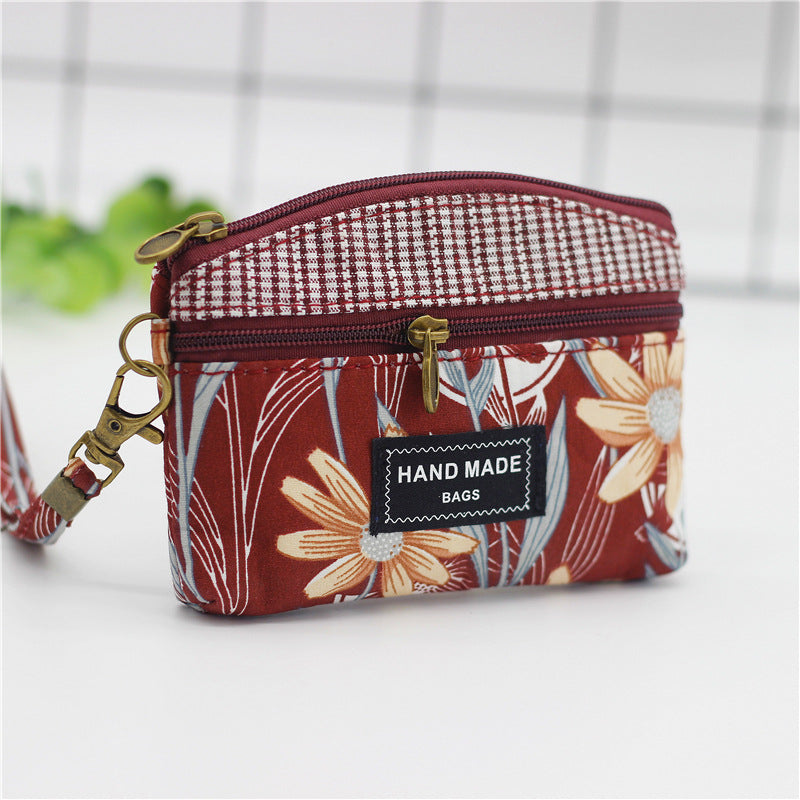 Women's Shopkeeper Dandelion Double Pull Hand Carrying Fabric Coin Purses