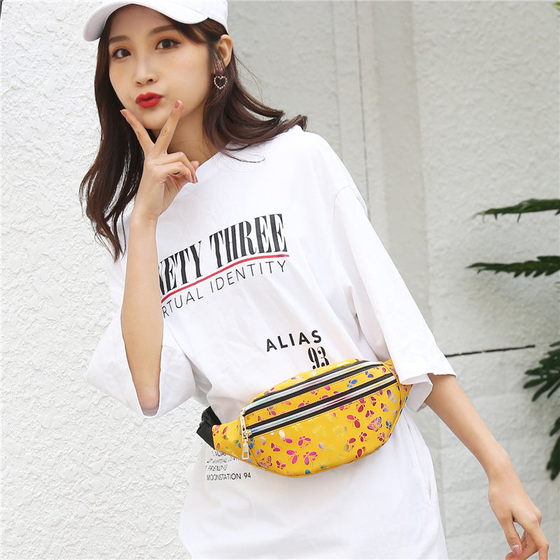 Women's Fashion Double Zipper Trendy Colorful Mobile Bags