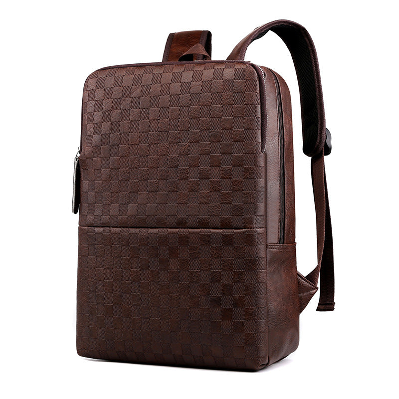 Men's Leather Business Large Capacity Trip Computer Backpacks