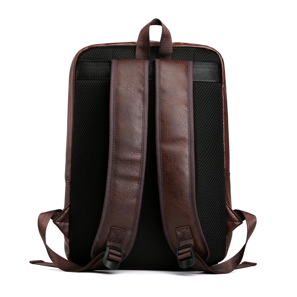 Men's Leather Business Large Capacity Trip Computer Backpacks