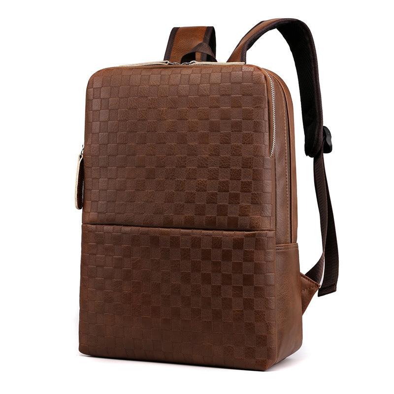 Men's Leather Business Large Capacity Trip Computer Backpacks