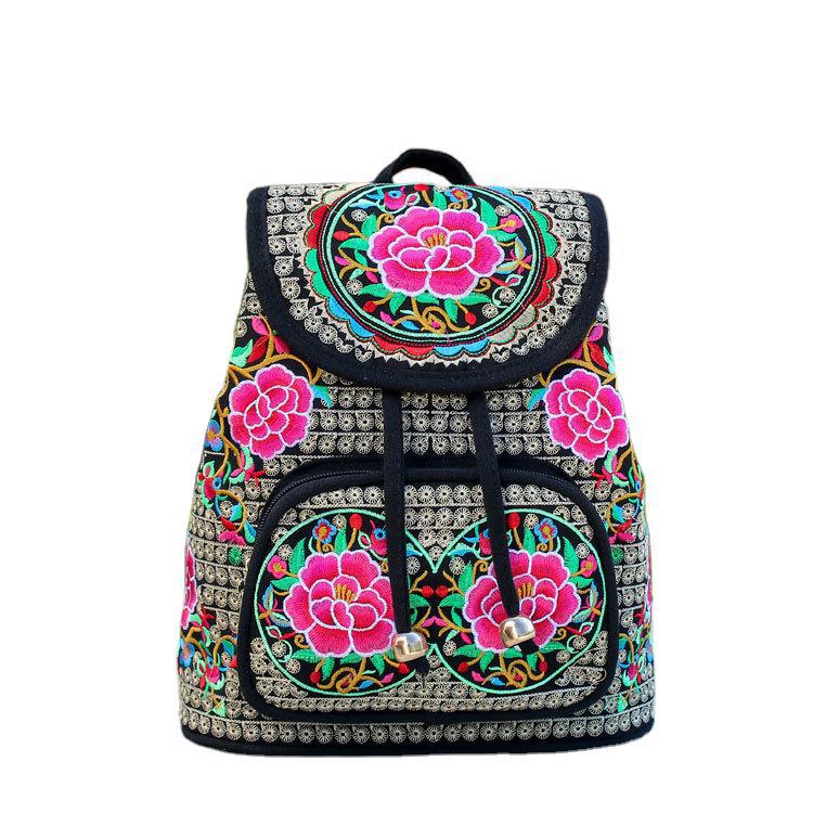 Women's Ethnic Style Embroidered Canvas Lightweight Fashion Backpacks