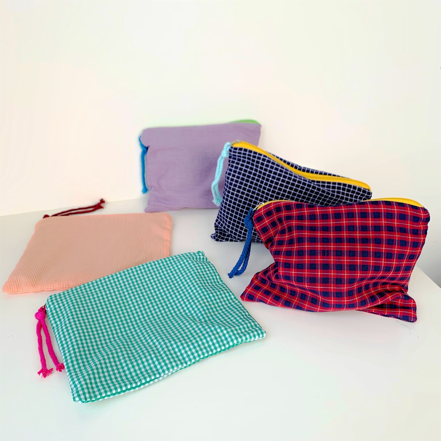 Storage File Contrast Color Colorful Cotton Cosmetic Bags