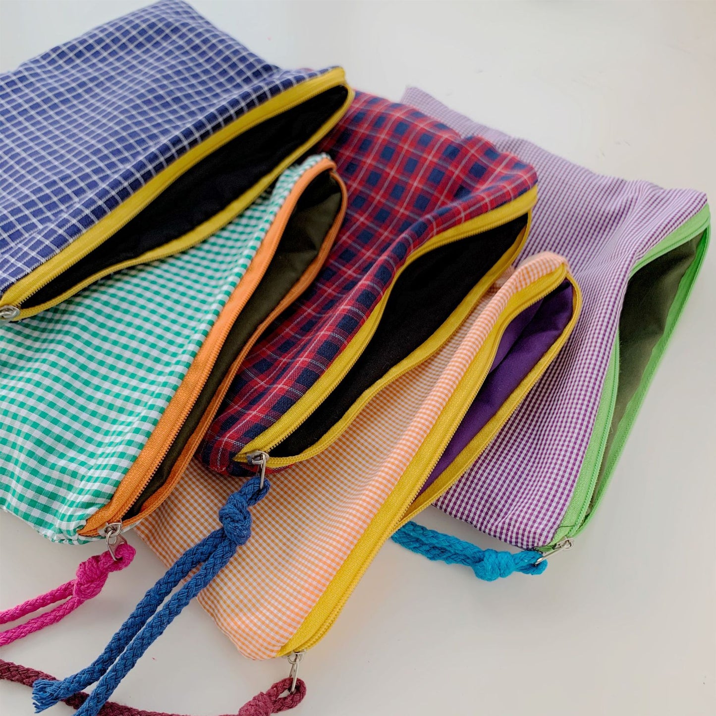 Storage File Contrast Color Colorful Cotton Cosmetic Bags