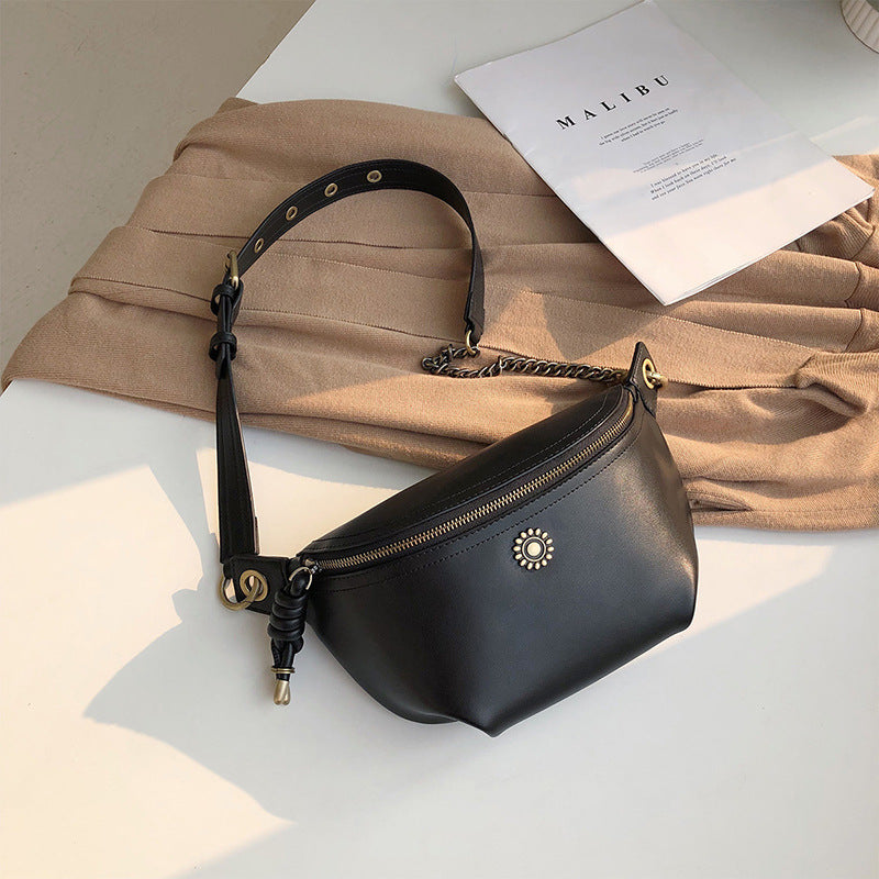 Women's Fashion Korean Style Cow Leather Waist Packs