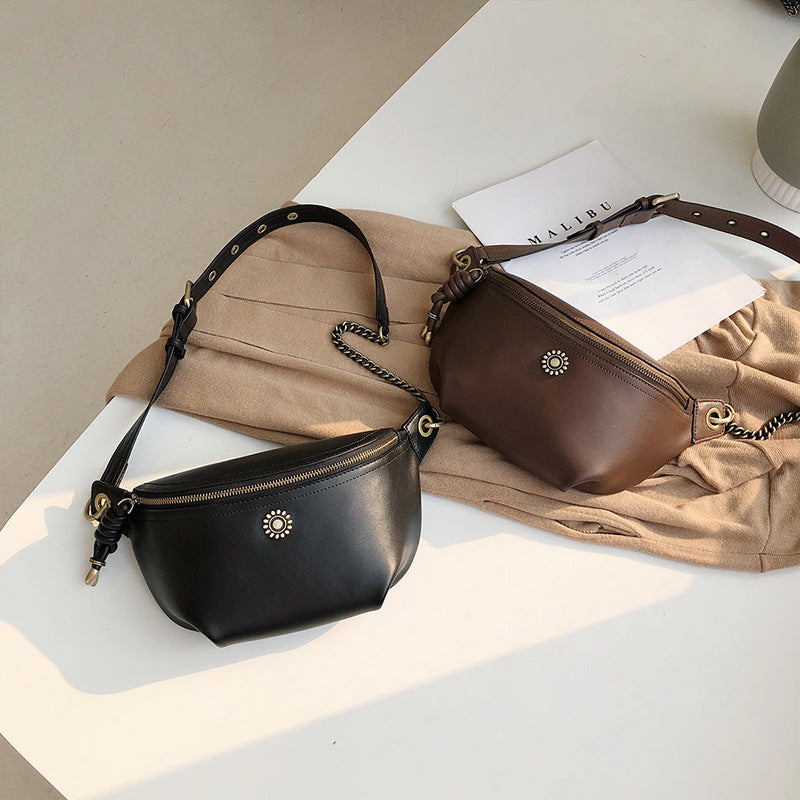 Women's Fashion Korean Style Cow Leather Waist Packs