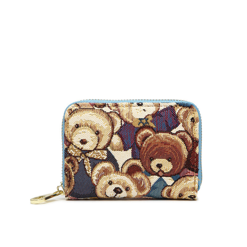 Women's Bear Attachment Multiple Slots Large Capacity Ladies Wallets