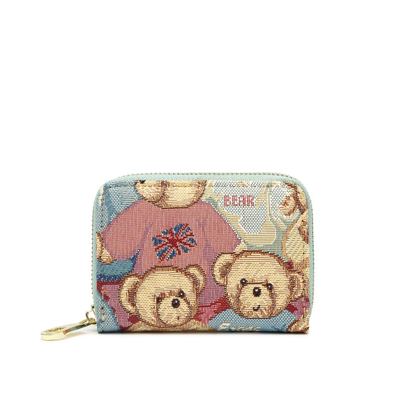 Women's Bear Attachment Multiple Slots Large Capacity Ladies Wallets