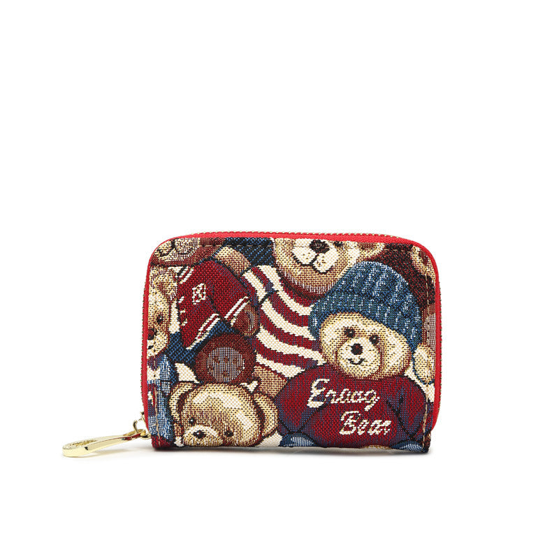 Women's Bear Attachment Multiple Slots Large Capacity Ladies Wallets