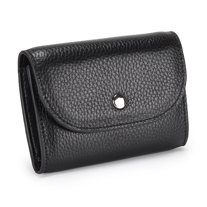 Women's Leather Integrated Mini Large Capacity First Coin Purses