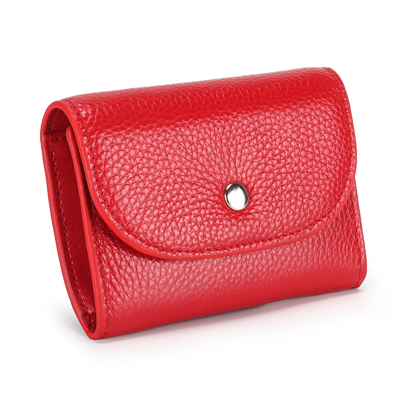 Women's Leather Integrated Mini Large Capacity First Coin Purses