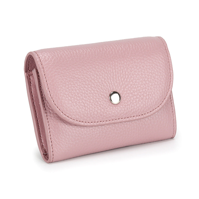 Women's Leather Integrated Mini Large Capacity First Coin Purses