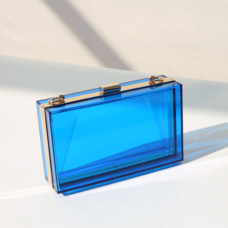 Acrylic Small Square Summer Candy Color Transparent Evening Bags