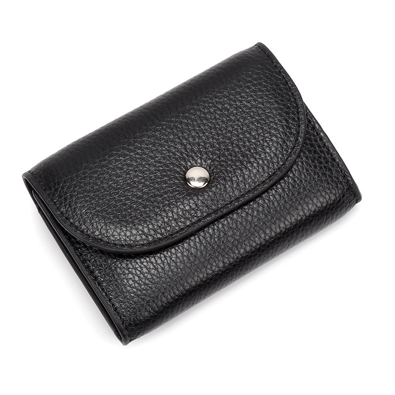 Women's Leather Integrated Mini Large Capacity First Coin Purses