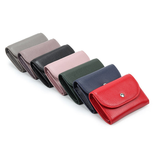 Women's Leather Integrated Mini Large Capacity First Coin Purses