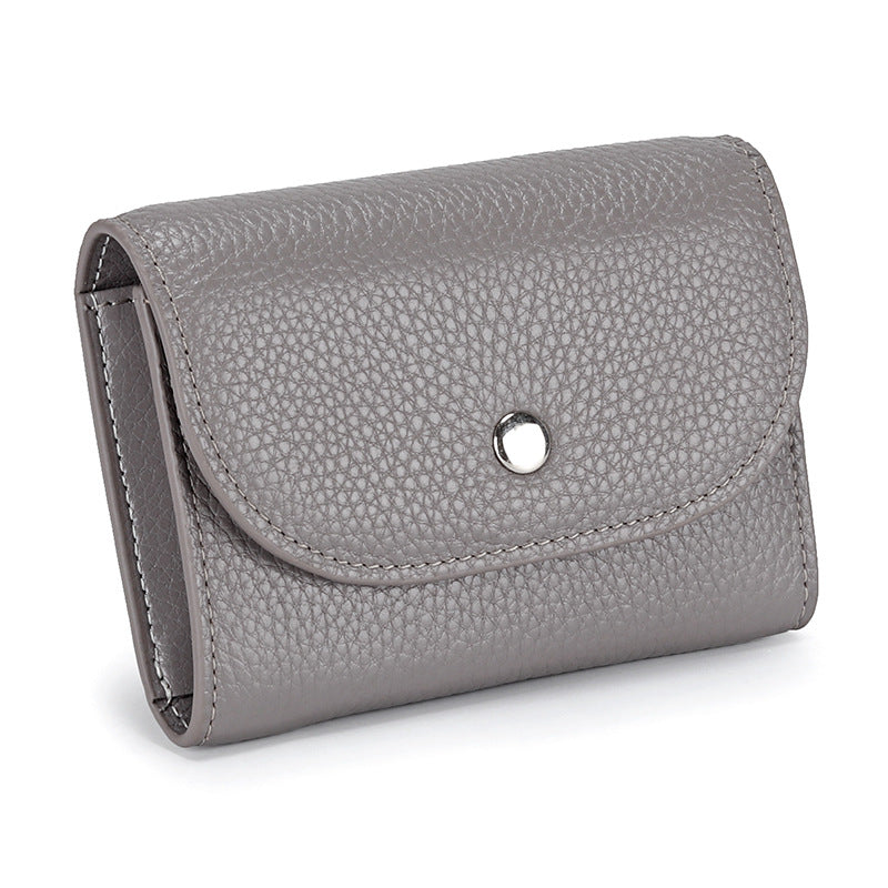 Women's Leather Integrated Mini Large Capacity First Coin Purses