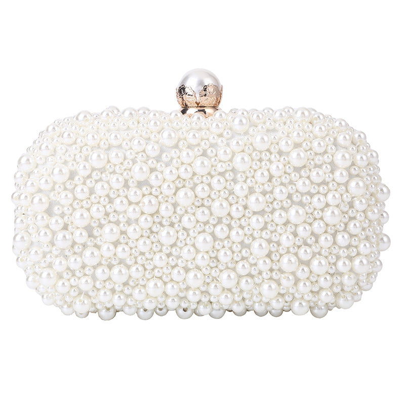 Women's Pearl Dinner Soft Surface Small Square Evening Bags