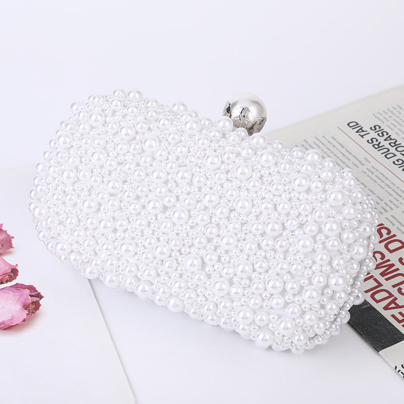 Women's Pearl Dinner Soft Surface Small Square Evening Bags