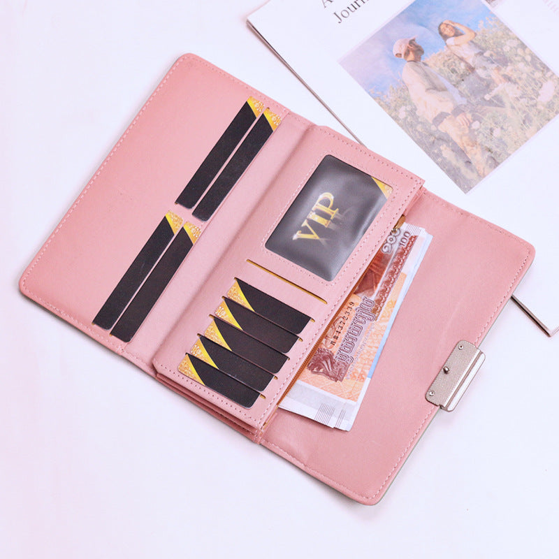 Women's Korean Fashion Long Large Capacity Multiple Ladies Wallets