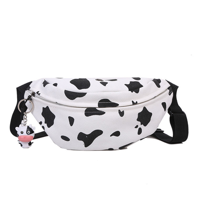 Cow Small Female Fashion Korean Canvas Waist Packs