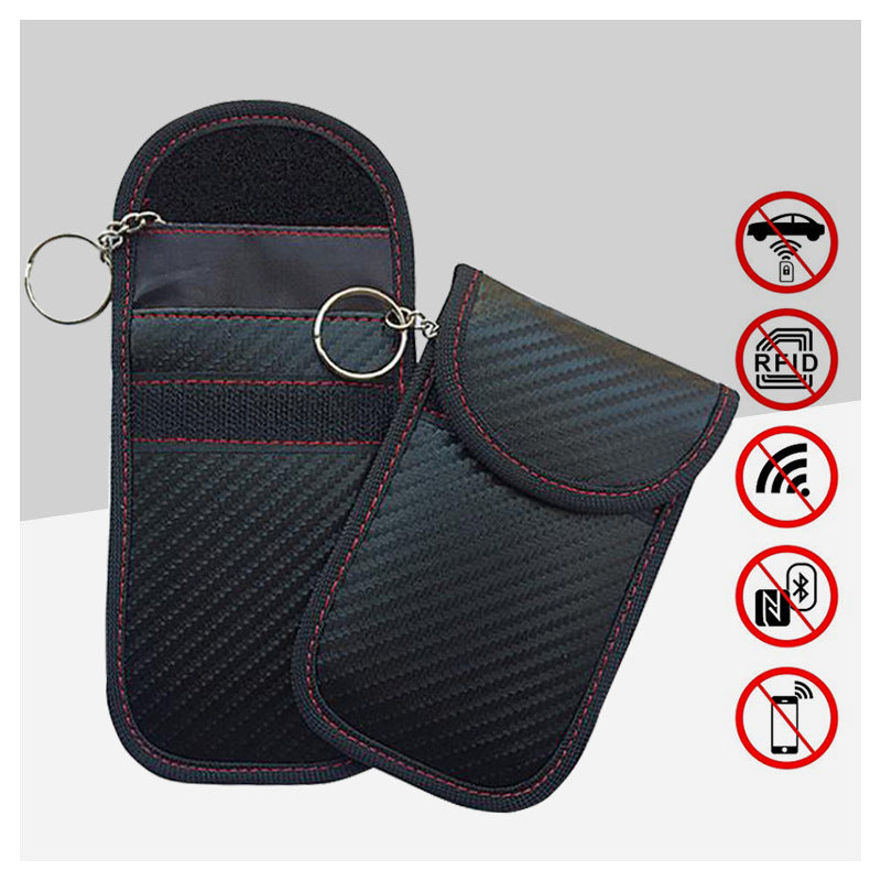 Carbon Fiber Car Shield Remote Control Key Bags