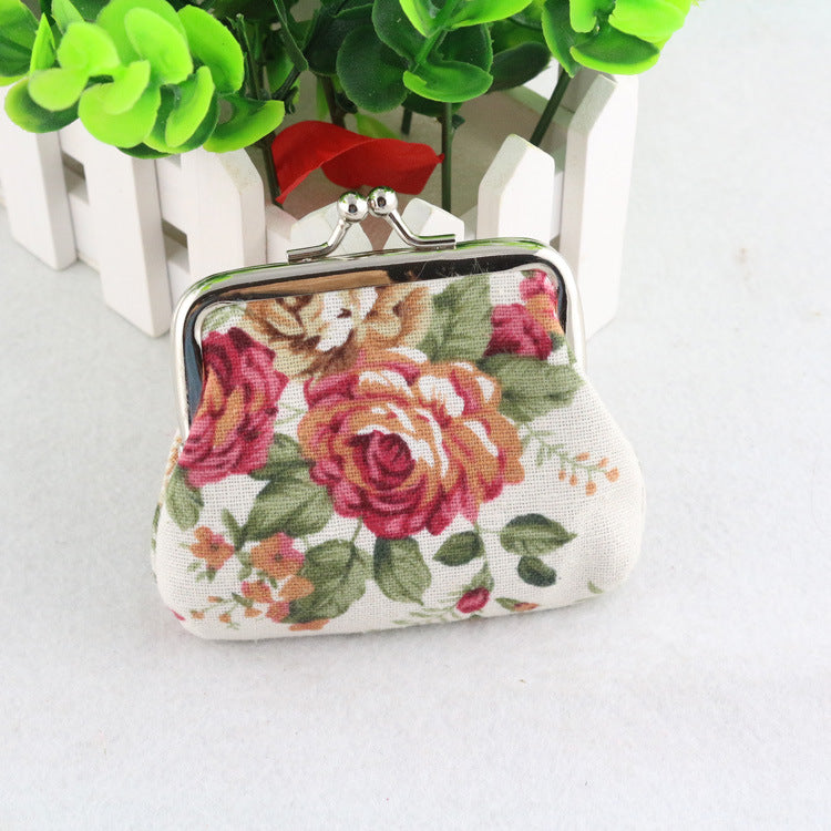 Women's Canvas Rose Mini Fabric Cute Purses