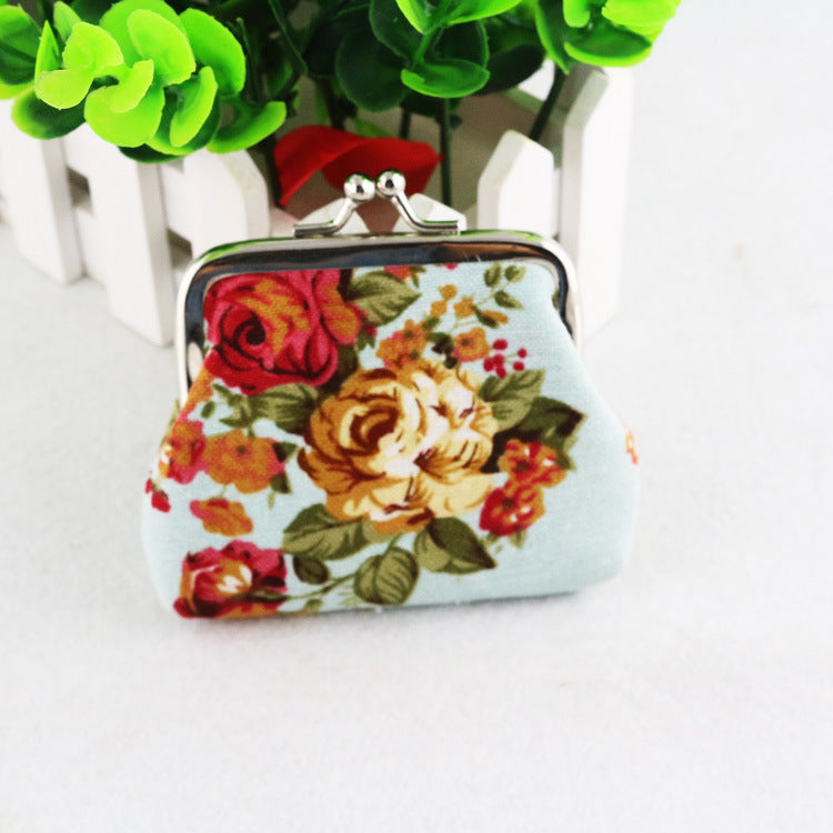 Women's Canvas Rose Mini Fabric Cute Purses