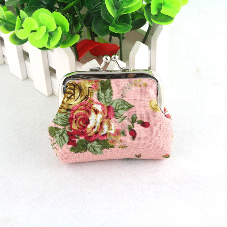 Women's Canvas Rose Mini Fabric Cute Purses