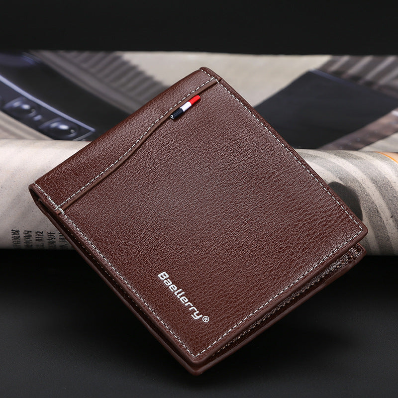 Men's Horizontal Small Fashion Open Short Ticket Men's Wallets