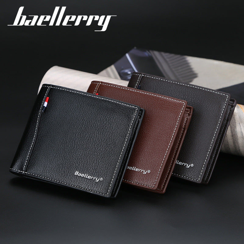 Men's Horizontal Small Fashion Open Short Ticket Men's Wallets